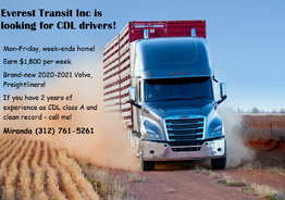 Everest Transit Inc is looking for professional CDL drivers!